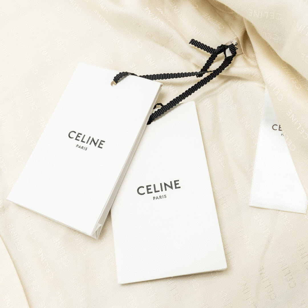 Celine size 34 Chasseur Striped Evening Jacket wool / polyamide cream / black