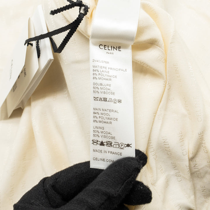 Top Quality Celine size 34 Chasseur Striped Evening Jacket wool / polyamide cream / black
