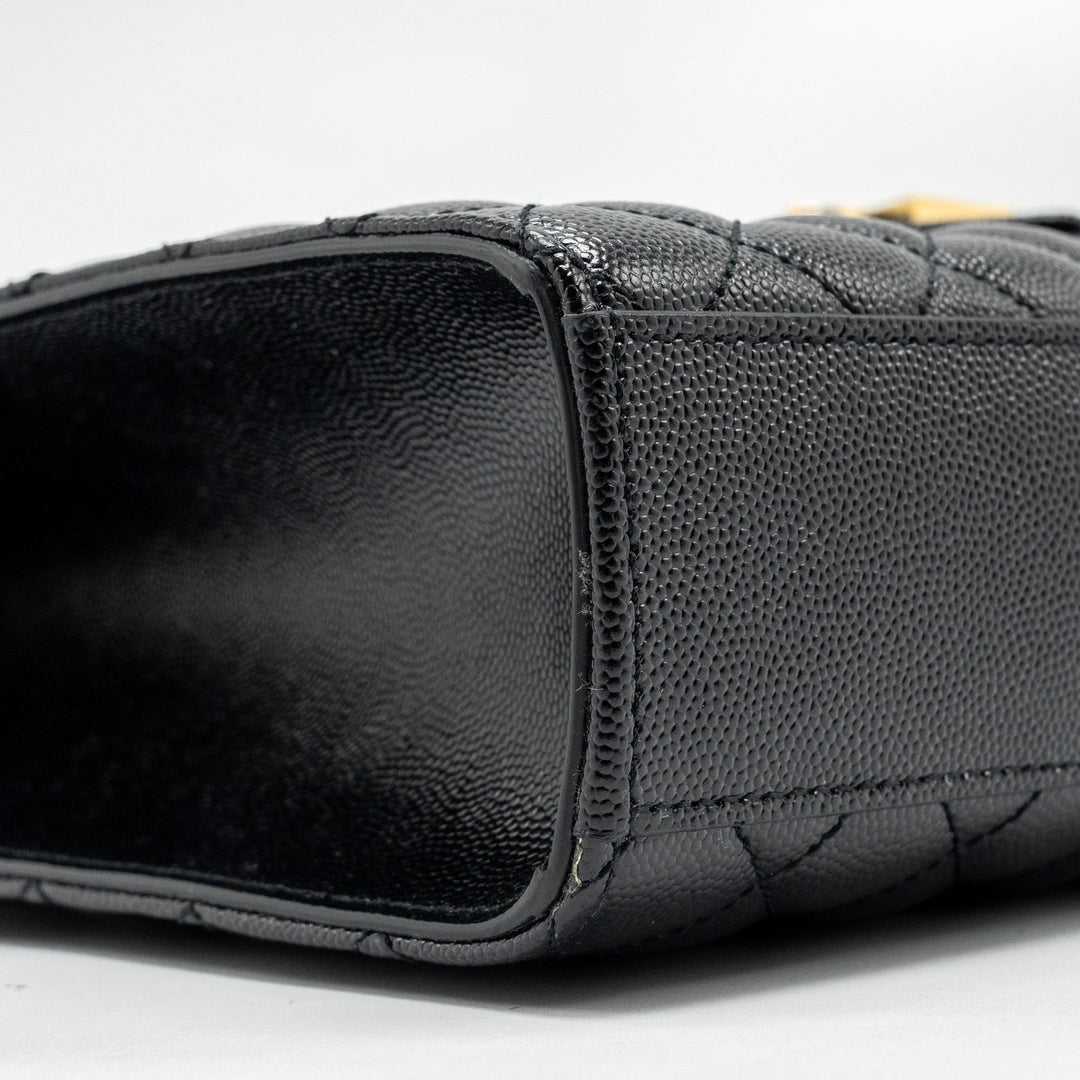 Saint Laurent Large Envelope Bag Calfskin Black GHW