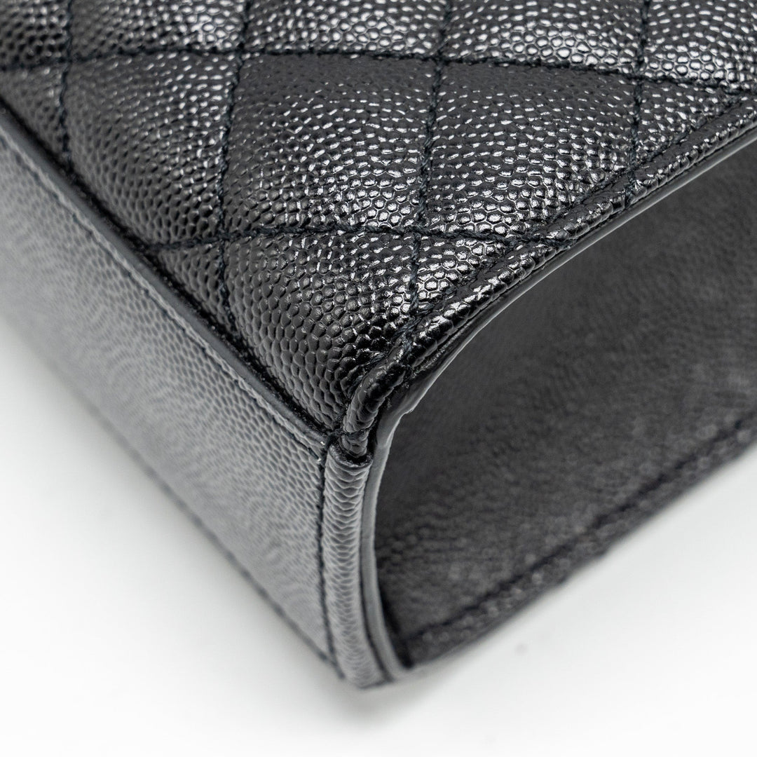 Saint Laurent Large Envelope Bag Calfskin Black GHW