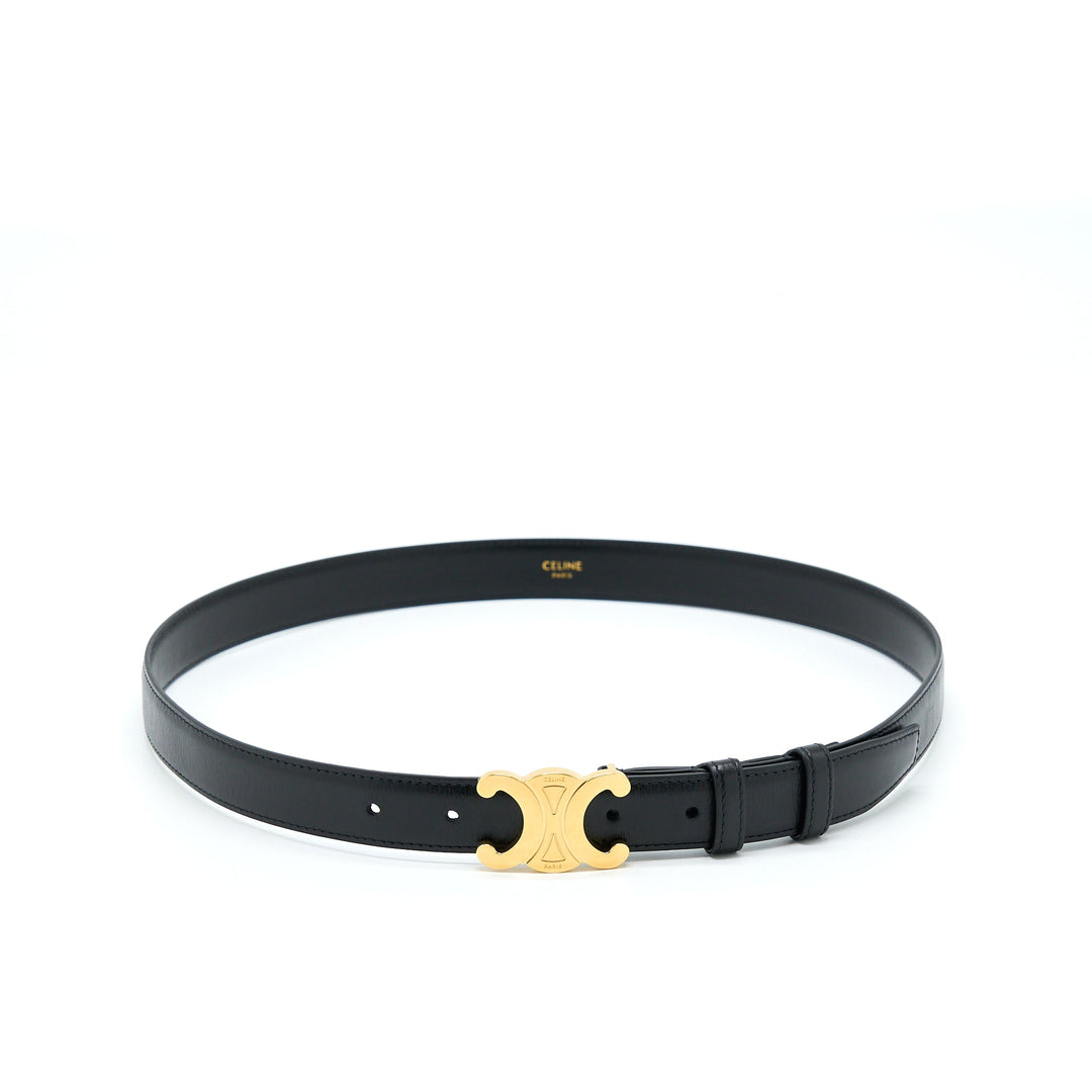 Top Quality Celine Size 85 Triomphe Belt Smooth Calfskin Black