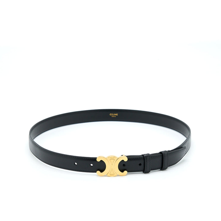 Top Quality Celine Size 85 Triomphe Belt Smooth Calfskin Black