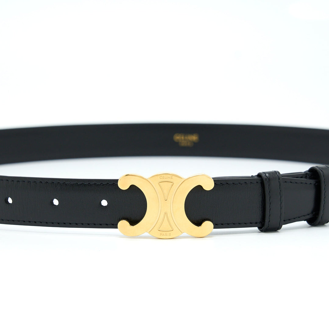 Top Quality Celine Size 85 Triomphe Belt Smooth Calfskin Black