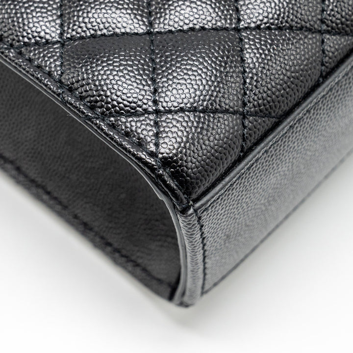 Saint Laurent Large Envelope Bag Calfskin Black GHW