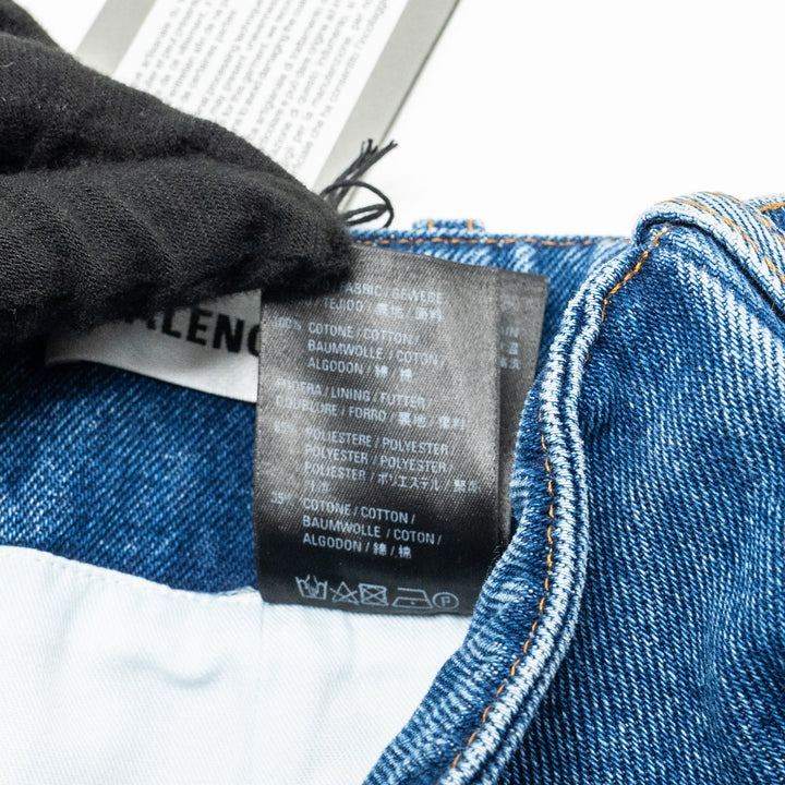 Top Quality Balenciaga Size 36 Godet Peplum-style Denim Skirt Cotton Blue