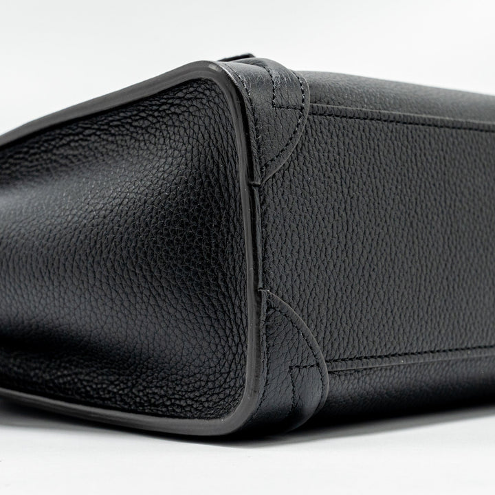 Top Quality Celine nano luggage bag calfskin black