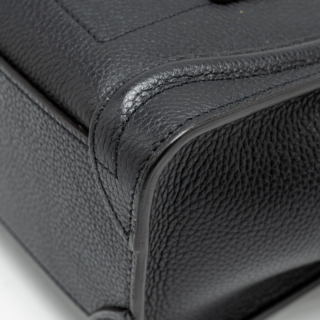 Top Quality Celine nano luggage bag calfskin black