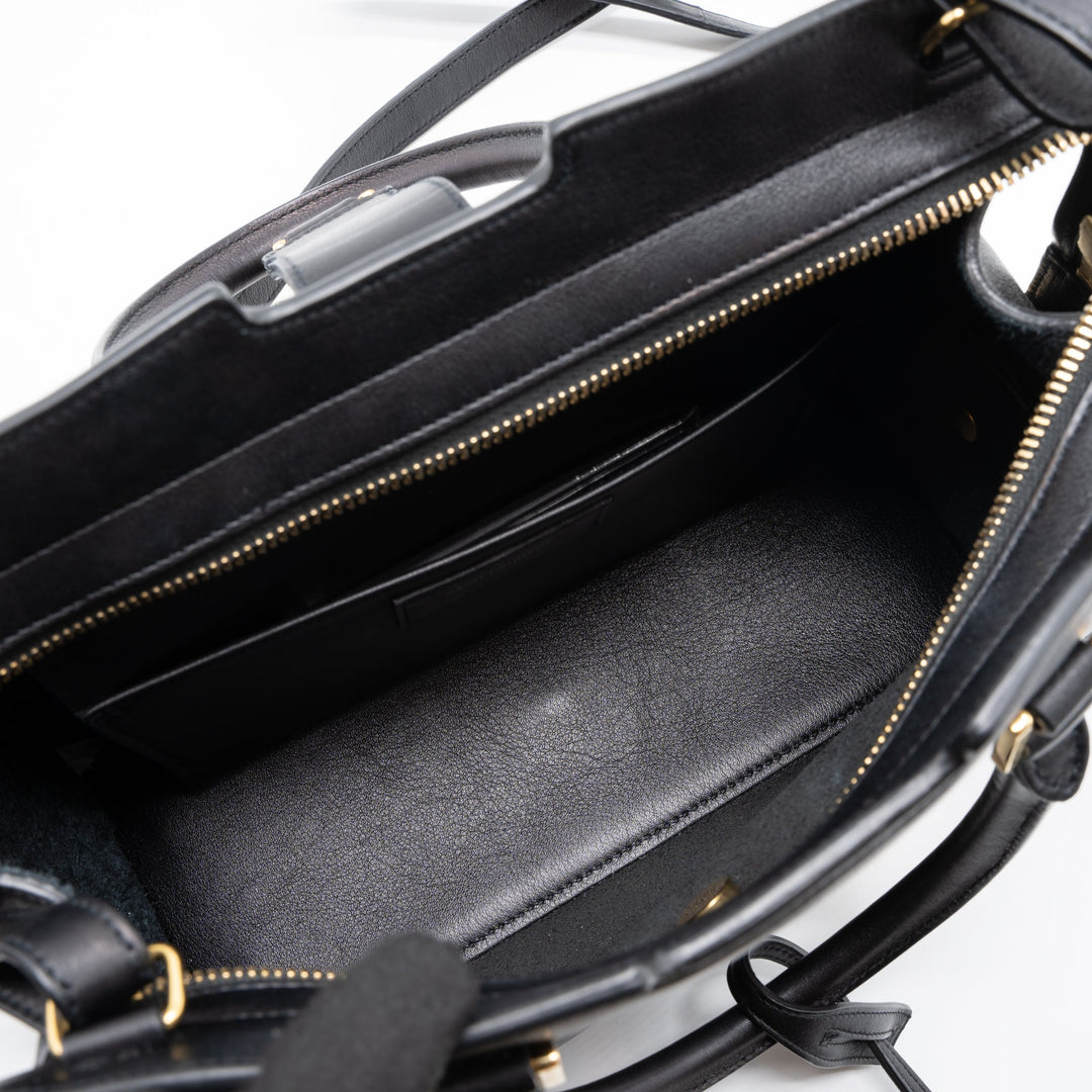 Saint Laurent Cabas Tote Calfskin Black GHW