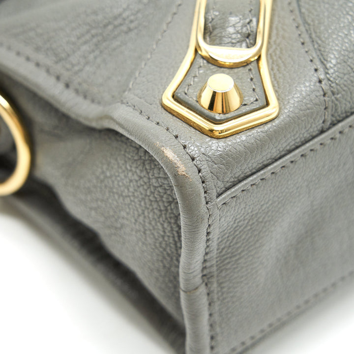 Top Quality Balenciaga Mini City Bag Grey with GHW