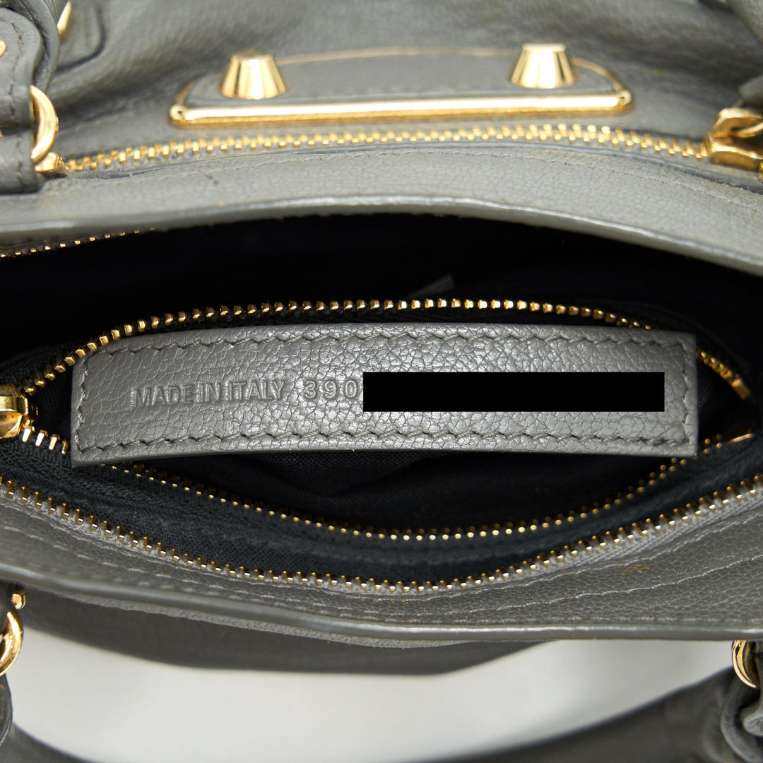 Top Quality Balenciaga Mini City Bag Grey with GHW