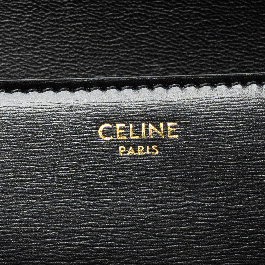 Top Quality Celine Triomphe Shoulder Bag Shiny Calfskin Black