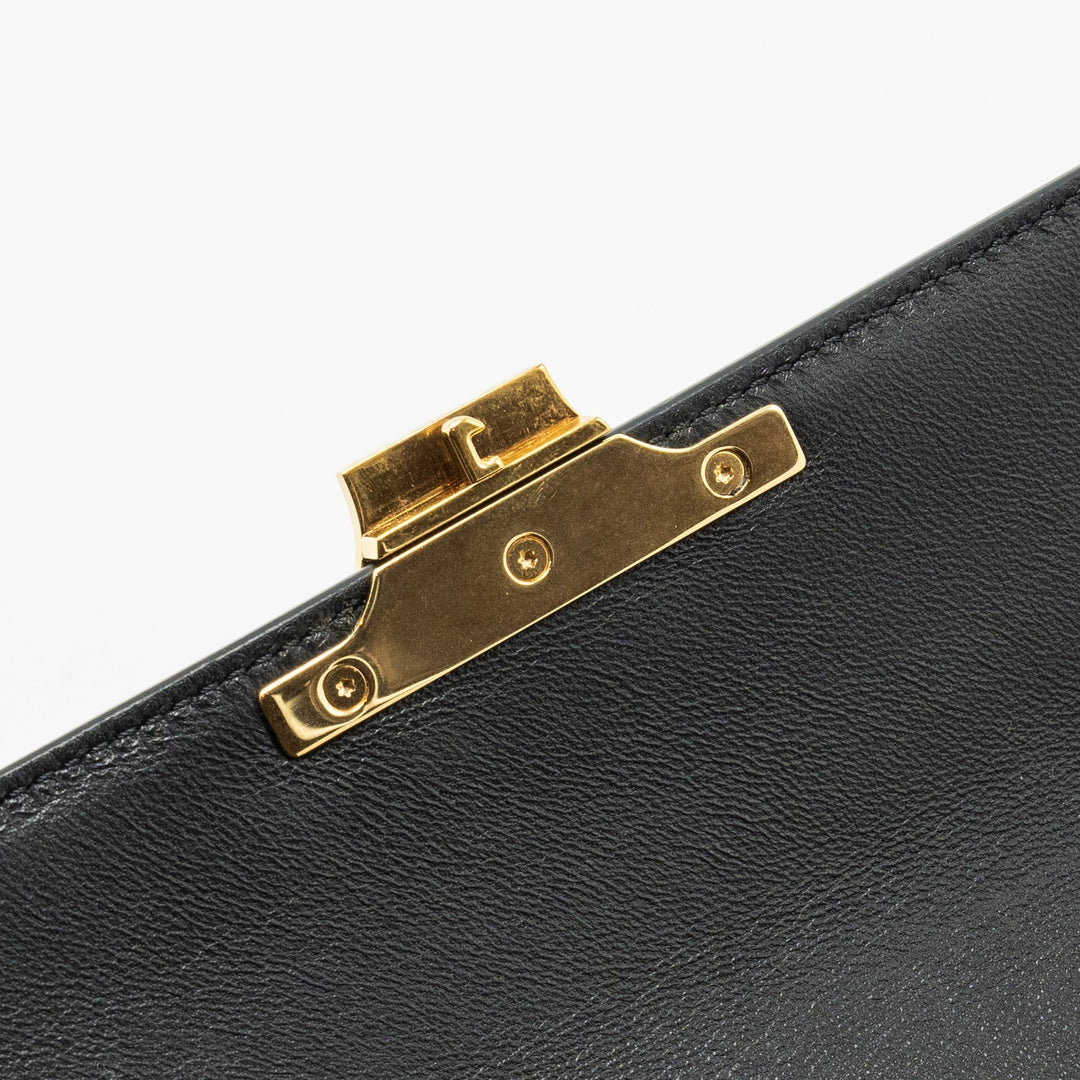 Top Quality Celine Triomphe Shoulder Bag Shiny Calfskin Black