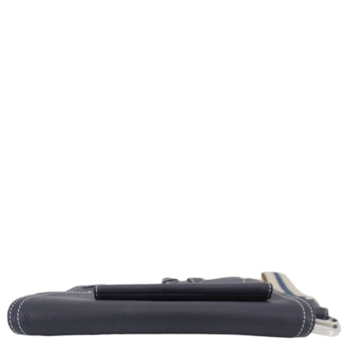 CHRISTIAN Top quality Dior Saddle Leather Wristlet Navy Blue.