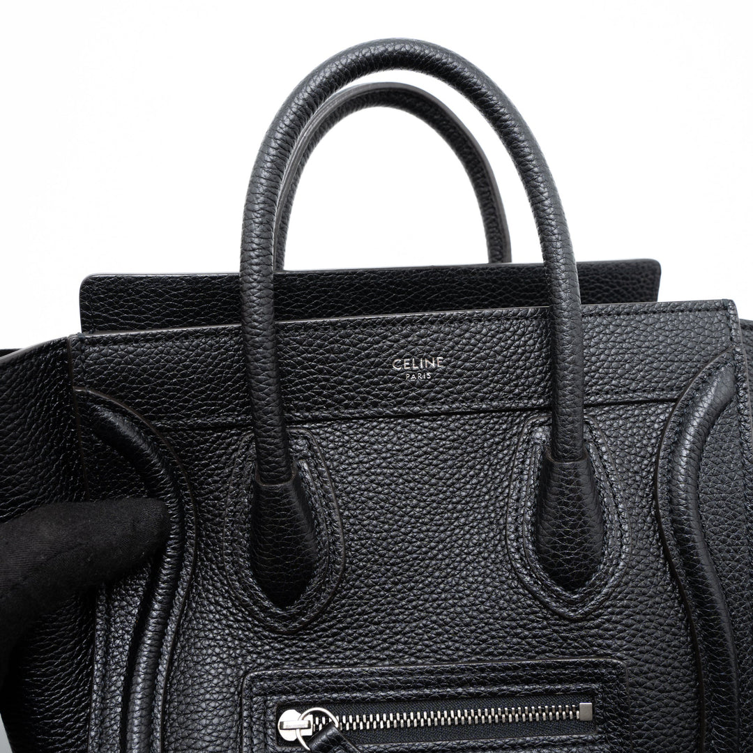 Celine Nano Luggage Bag Calfskin Black