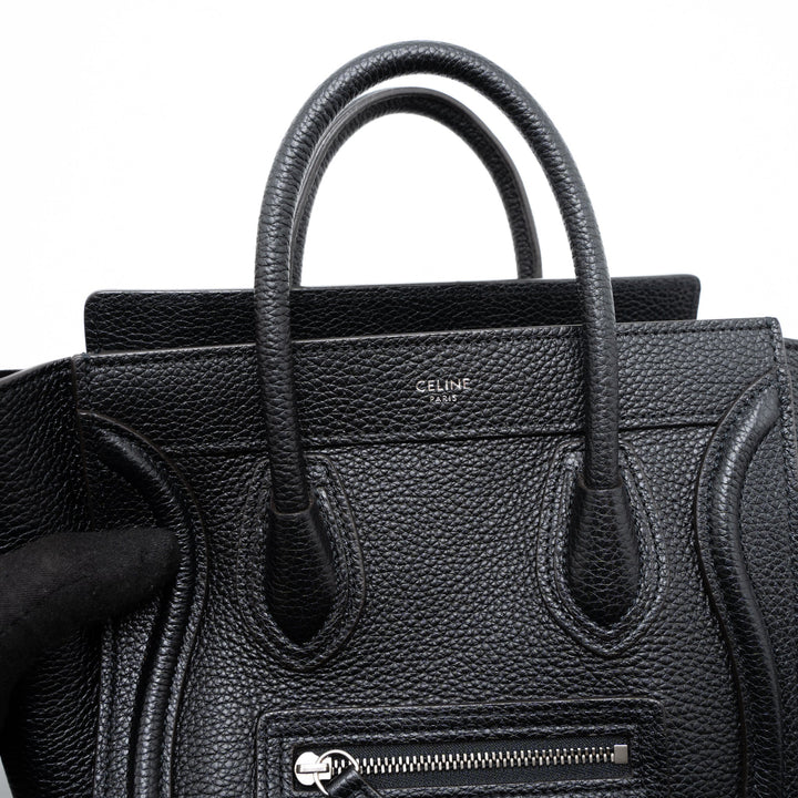 Celine Nano Luggage Bag Calfskin Black
