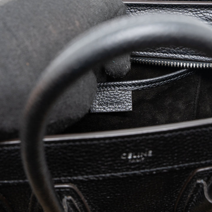 Celine Nano Luggage Bag Calfskin Black