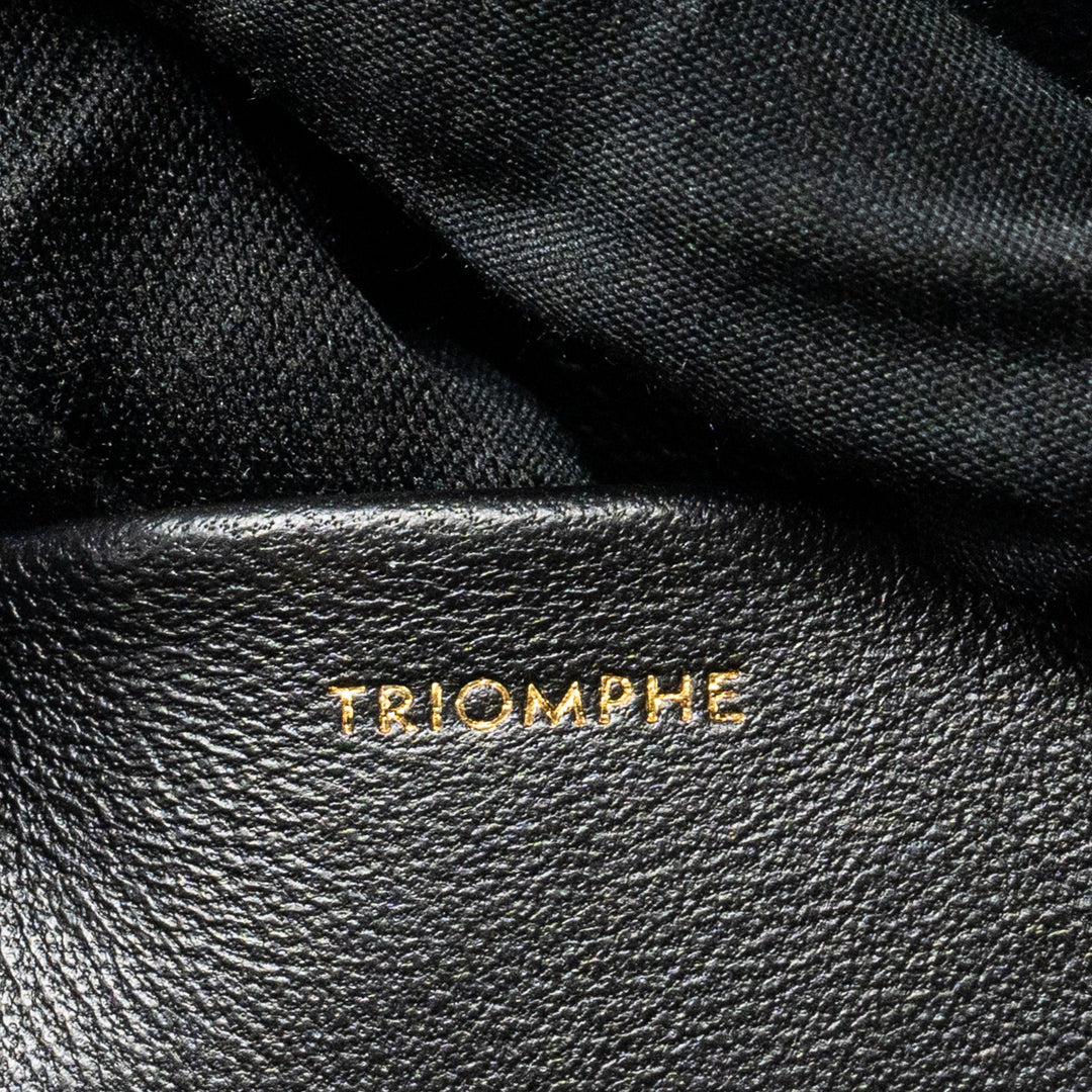 Top Quality Celine Triomphe Shoulder Bag Shiny Calfskin Black