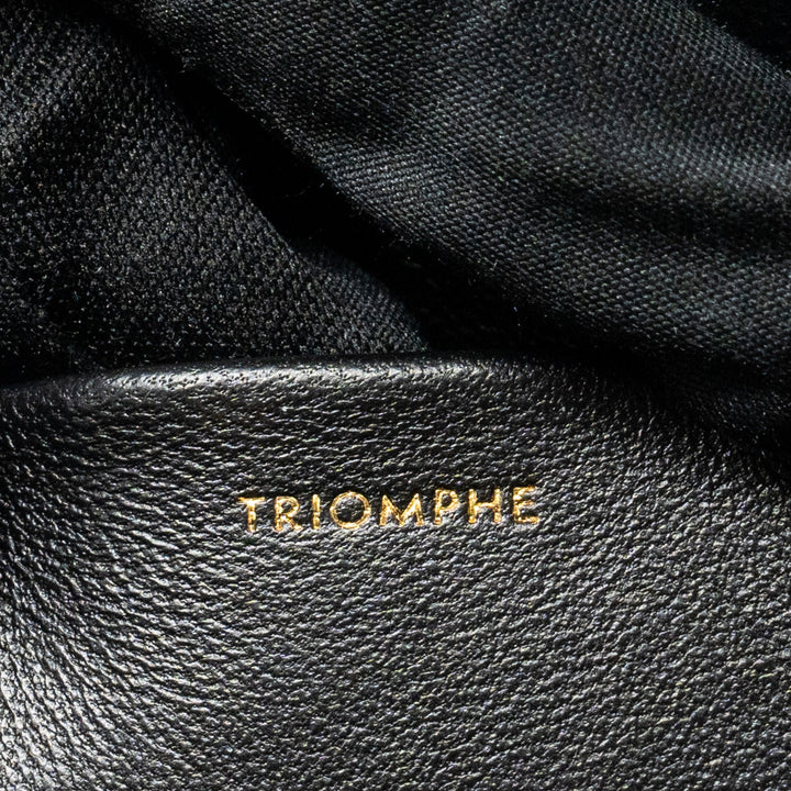 Top Quality Celine Triomphe Shoulder Bag Shiny Calfskin Black