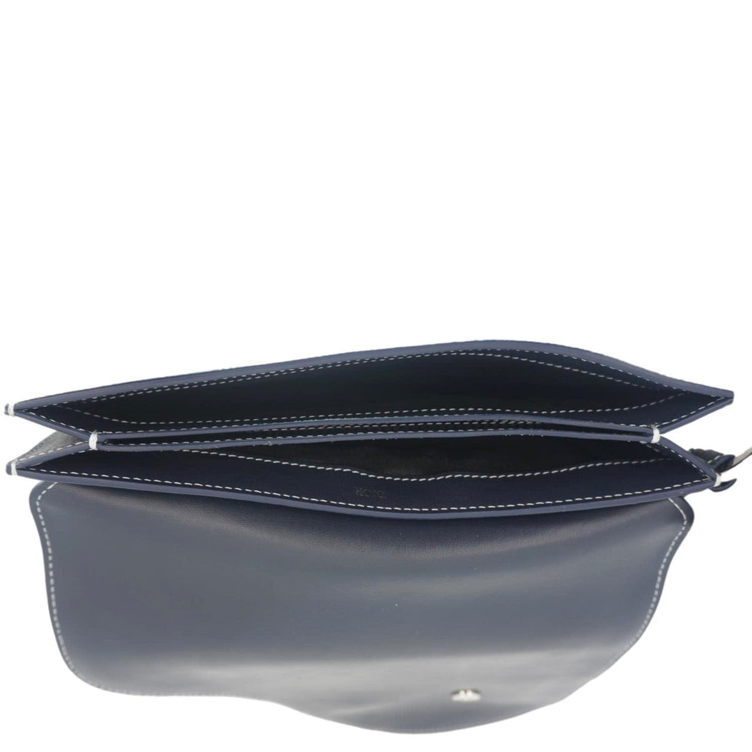 CHRISTIAN Top quality Dior Saddle Leather Wristlet Navy Blue.