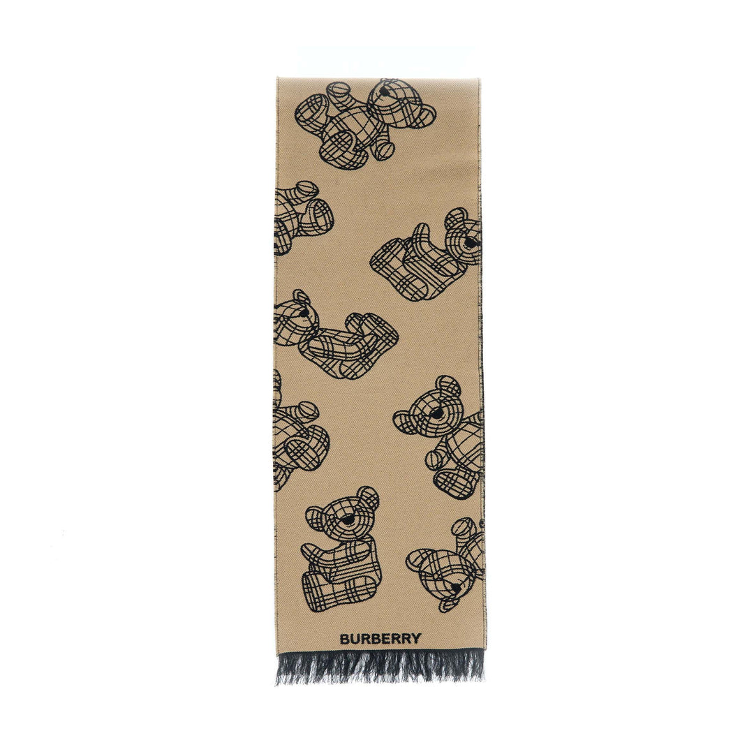 Burberry Kids Thomas Bear Wool Jacquard Scarf 127 x 20cm