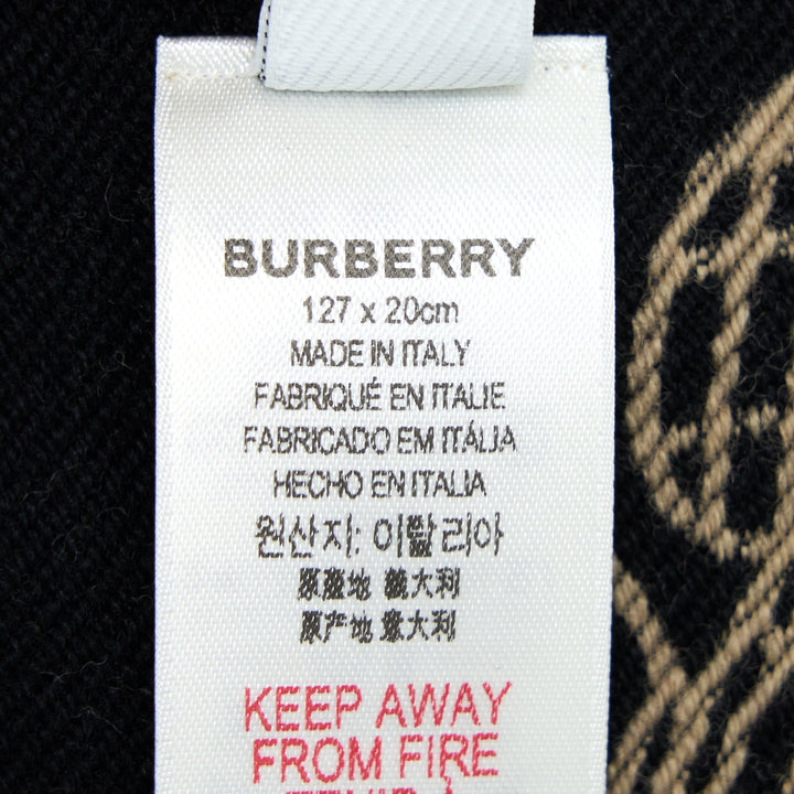 Burberry Kids Thomas Bear Wool Jacquard Scarf 127 x 20cm