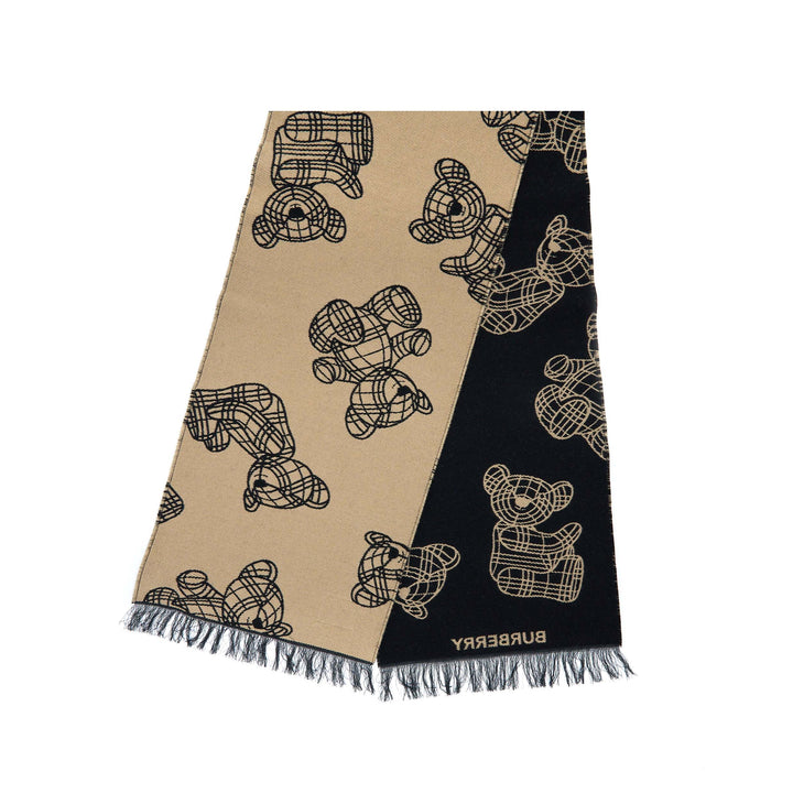 Burberry Kids Thomas Bear Wool Jacquard Scarf 127 x 20cm