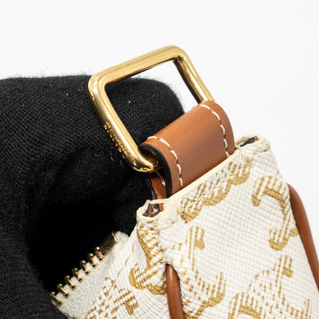 Top Quality Celine Ava Bag Triomphe Canvas/Calfskin White