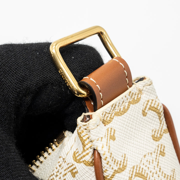 Top Quality Celine Ava Bag Triomphe Canvas/Calfskin White
