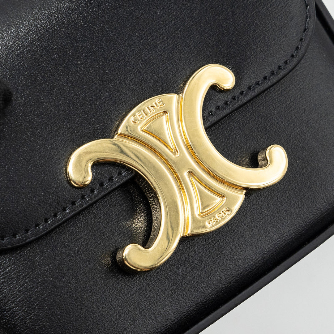 Celine Mini Claude Shiny Calfskin Black
