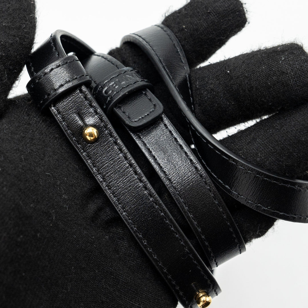 Celine Mini Claude Shiny Calfskin Black