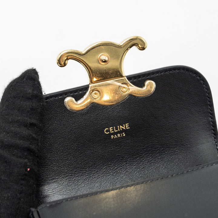 Celine Mini Claude Shiny Calfskin Black