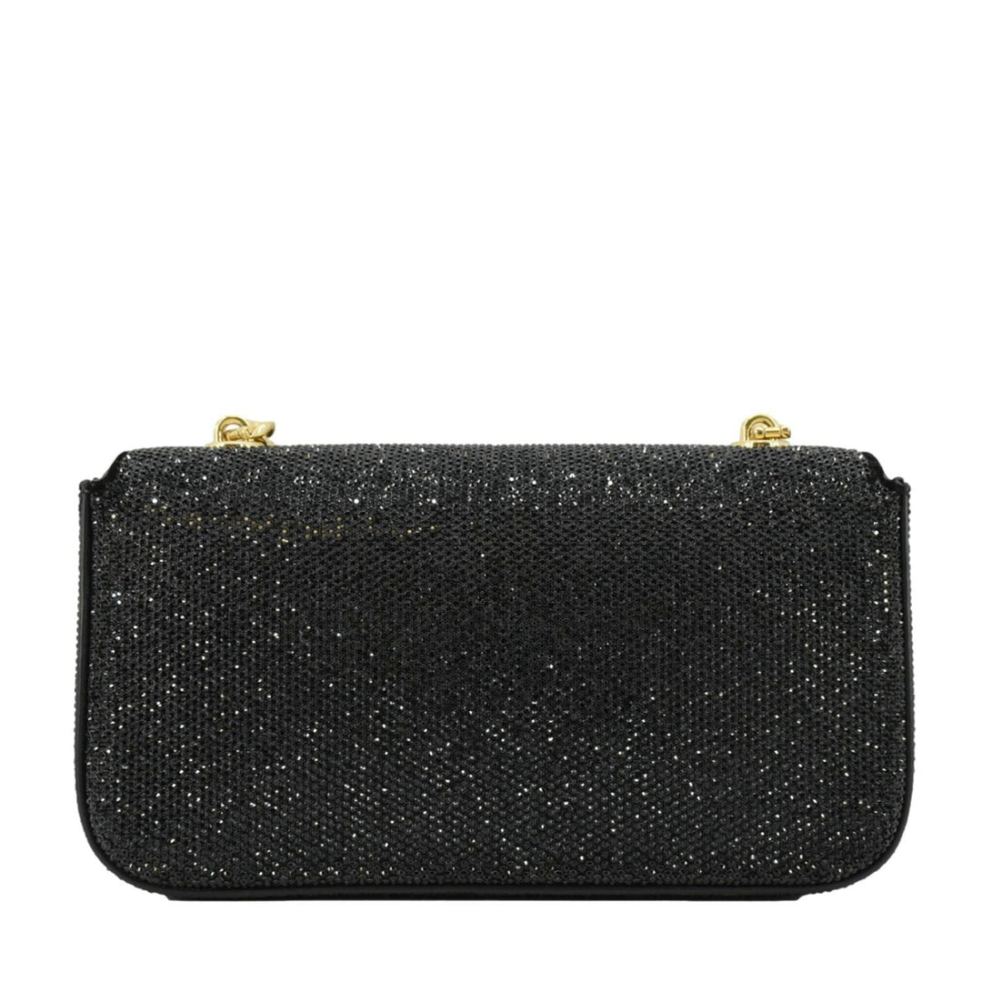 Celine  Triomphe Claude Suede Strass Shoulder Bag Black