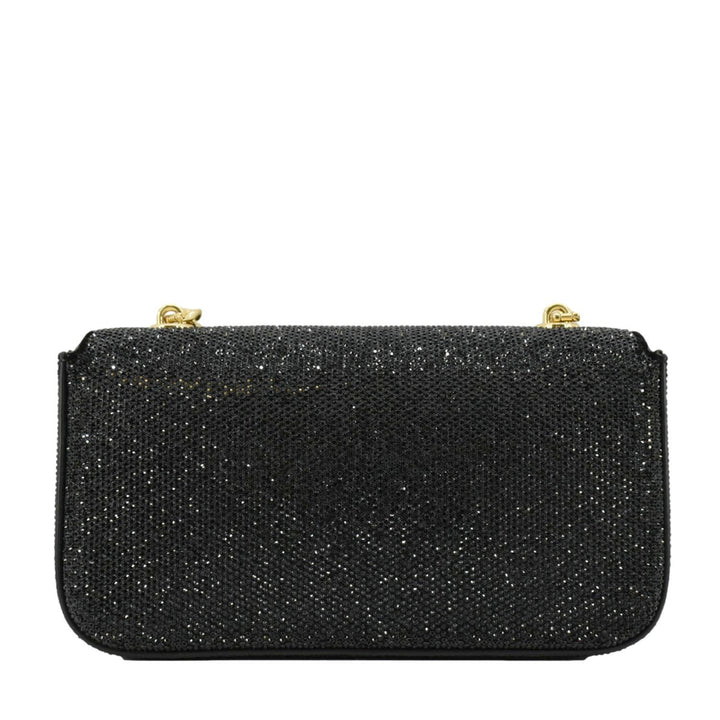 Celine  Triomphe Claude Suede Strass Shoulder Bag Black