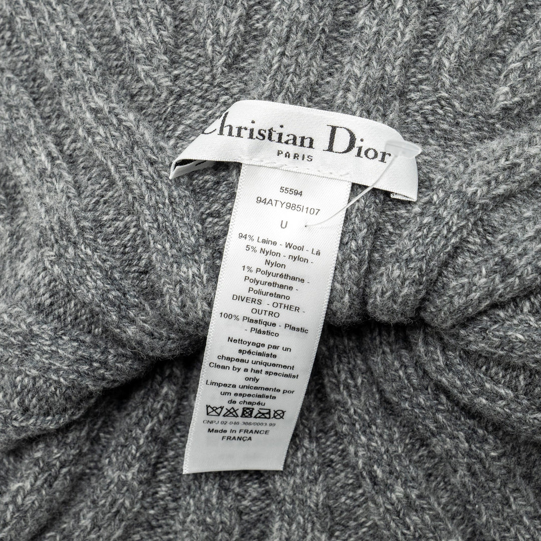 Top quality Dior LETTER logo Wire-Brimmed Beanie Wool Grey