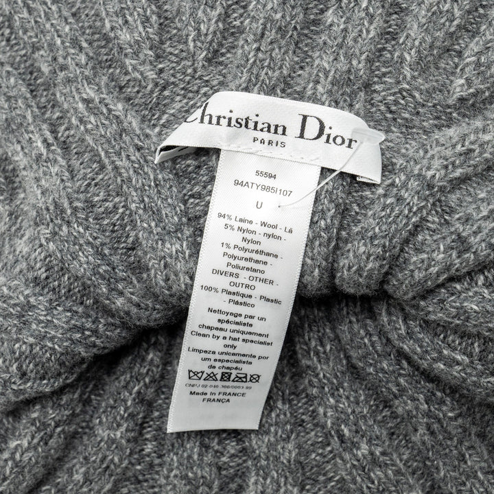 Top quality Dior LETTER logo Wire-Brimmed Beanie Wool Grey