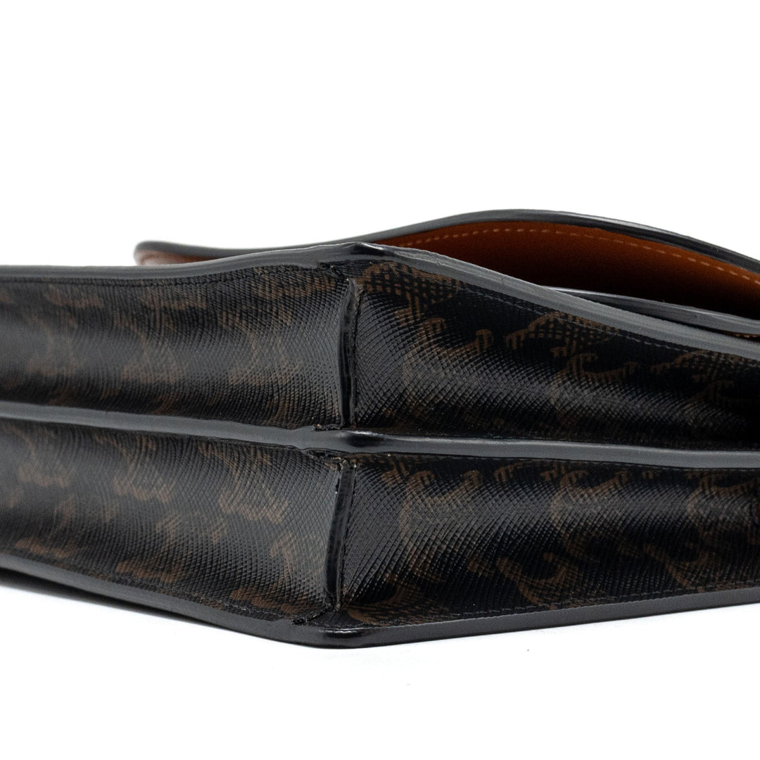 Top Quality Celine Wallet On Strap Triomphe Canvas/Smooth Lambskin Tan