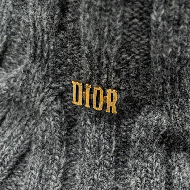 Top quality Dior LETTER logo Wire-Brimmed Beanie Wool Grey
