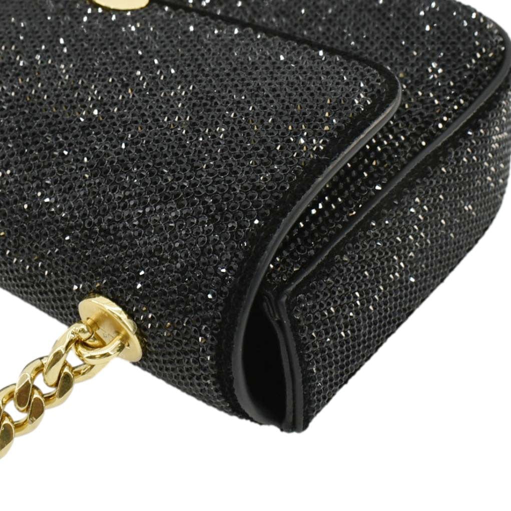 Celine  Triomphe Claude Suede Strass Shoulder Bag Black