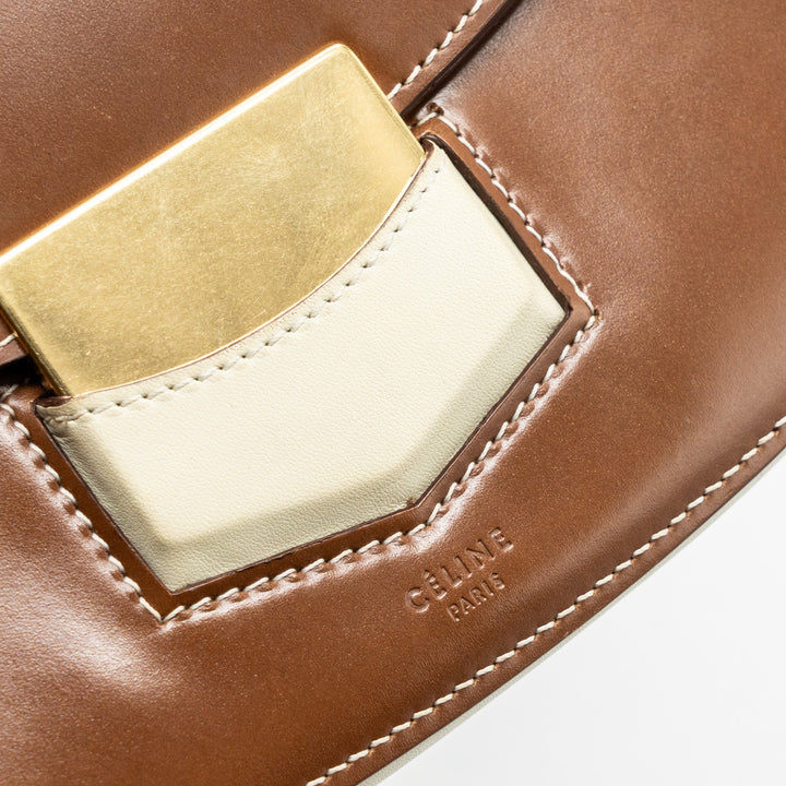 Top Quality Celine troutteur crossbody bag leather caramel / cream