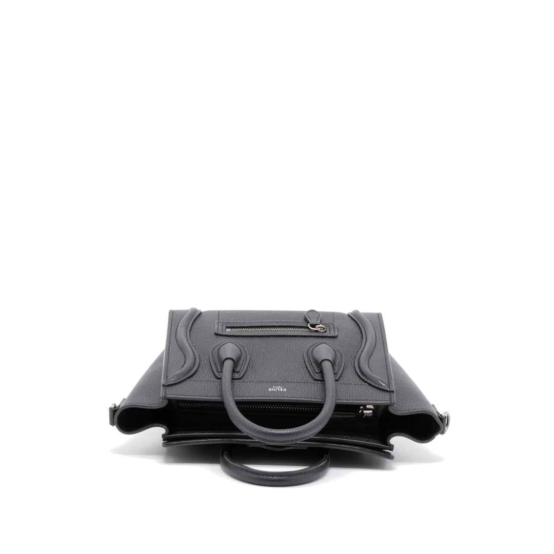 Celine Nano Luggage Bag Calfskin Black