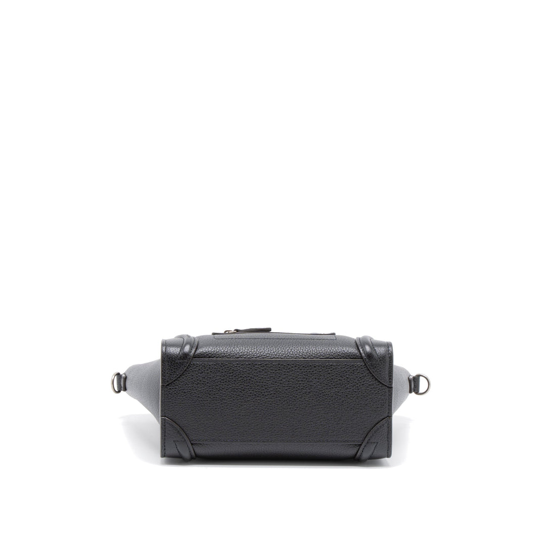 Top Quality Celine Nano Luggage Bag Calfskin Black