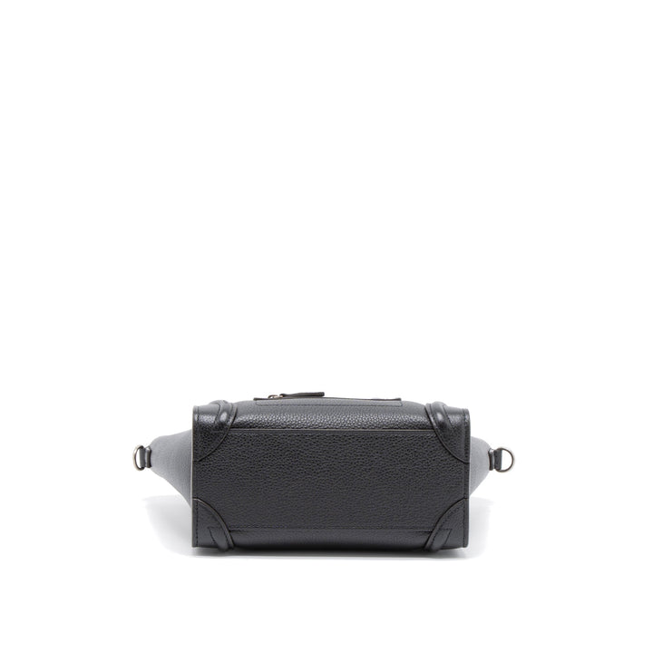 Top Quality Celine Nano Luggage Bag Calfskin Black