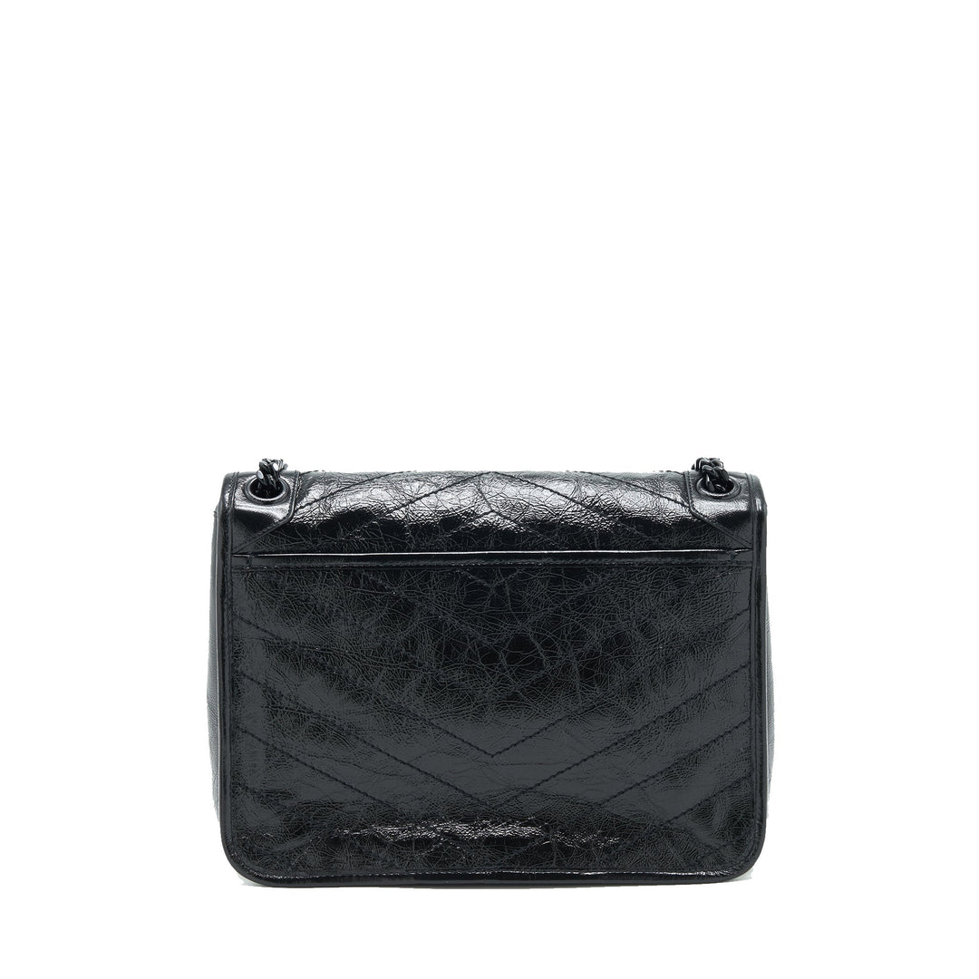 Saint Laurent Medium Niki Bag crinkled Vintage so black
