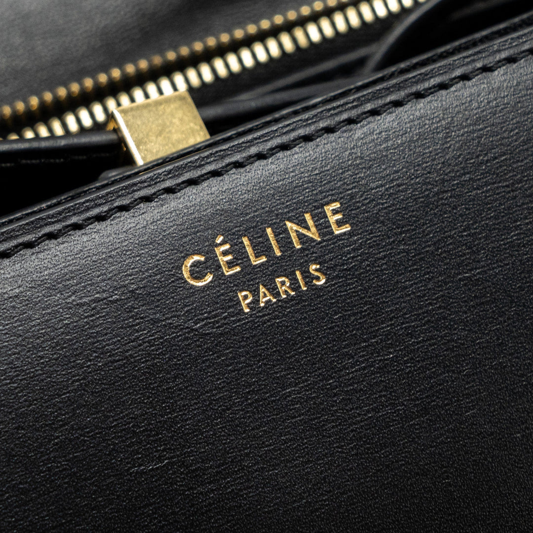 Celine medium classic box bag calfskin black