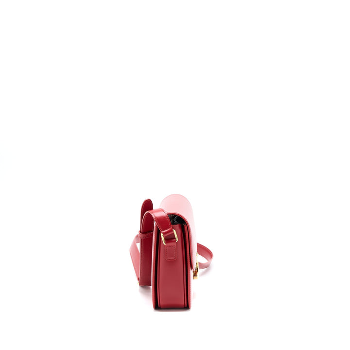 Celine Medium Classique Triomphe Bag Shiny Calfskin Red