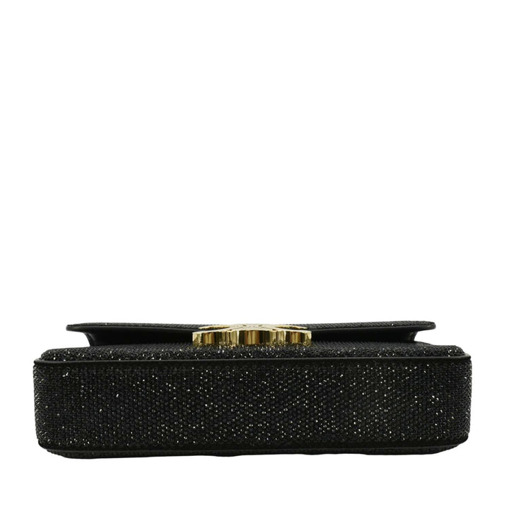 Celine  Triomphe Claude Suede Strass Shoulder Bag Black