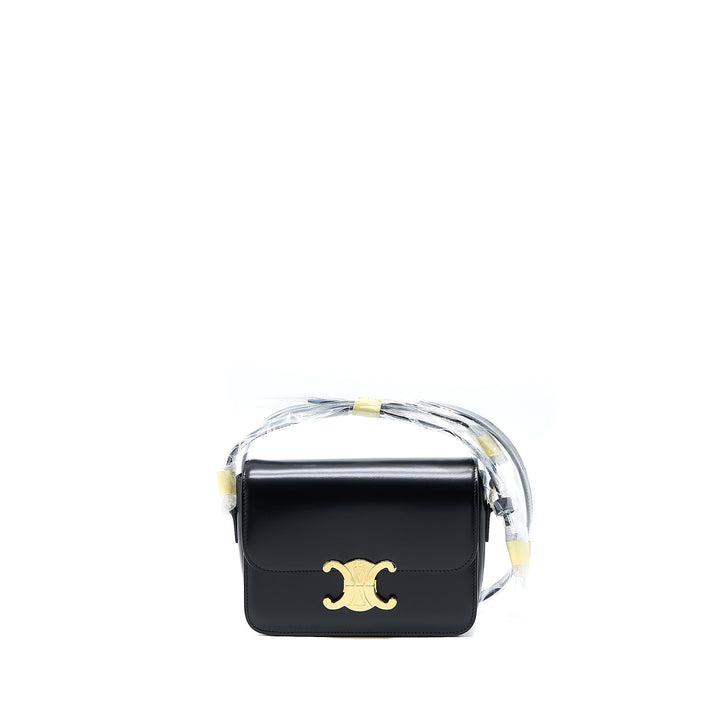 Top Quality Celine Teen Triomphe Shoulder Bag Calfskin Black