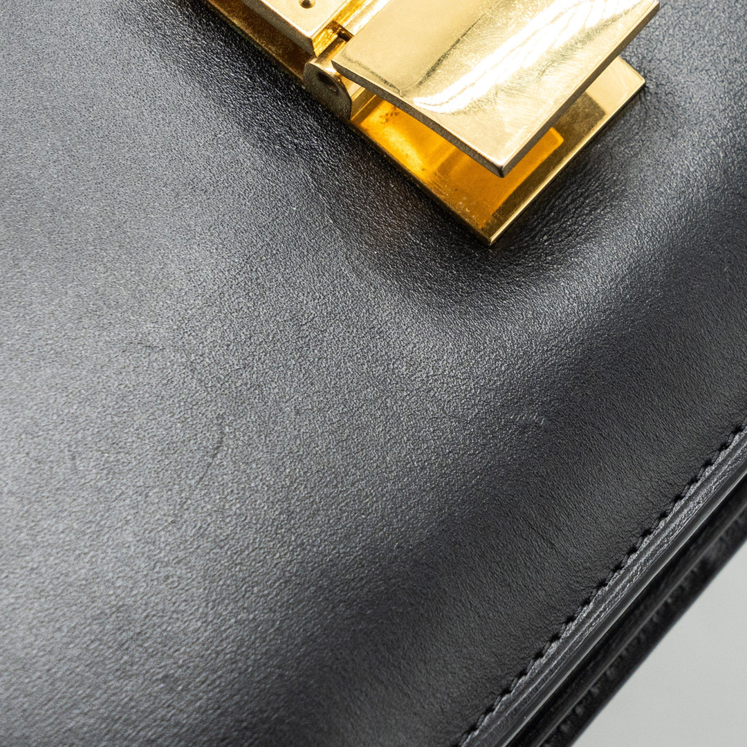 Celine medium classic box bag calfskin black
