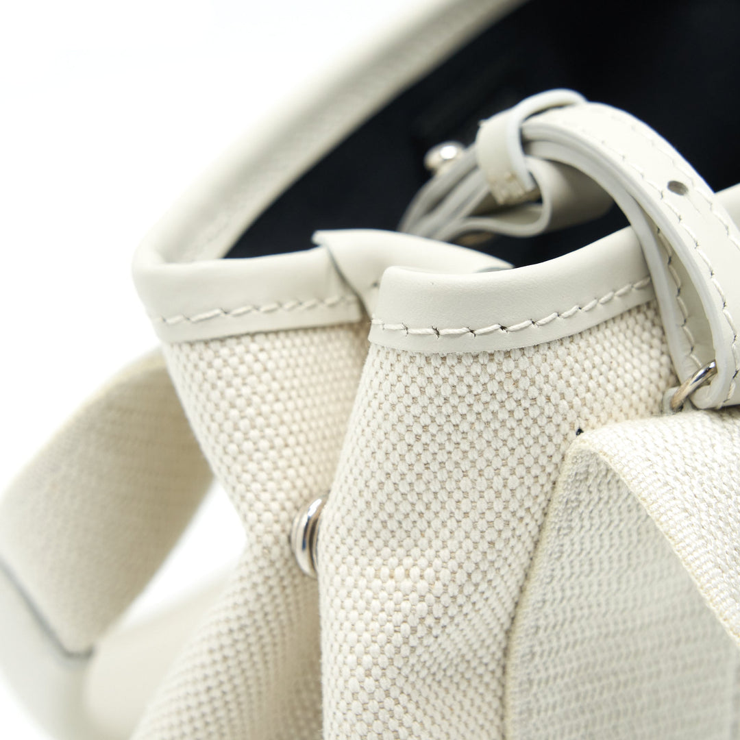 Top Quality Balenciaga Cabas Fabric/Leather Off white SHW