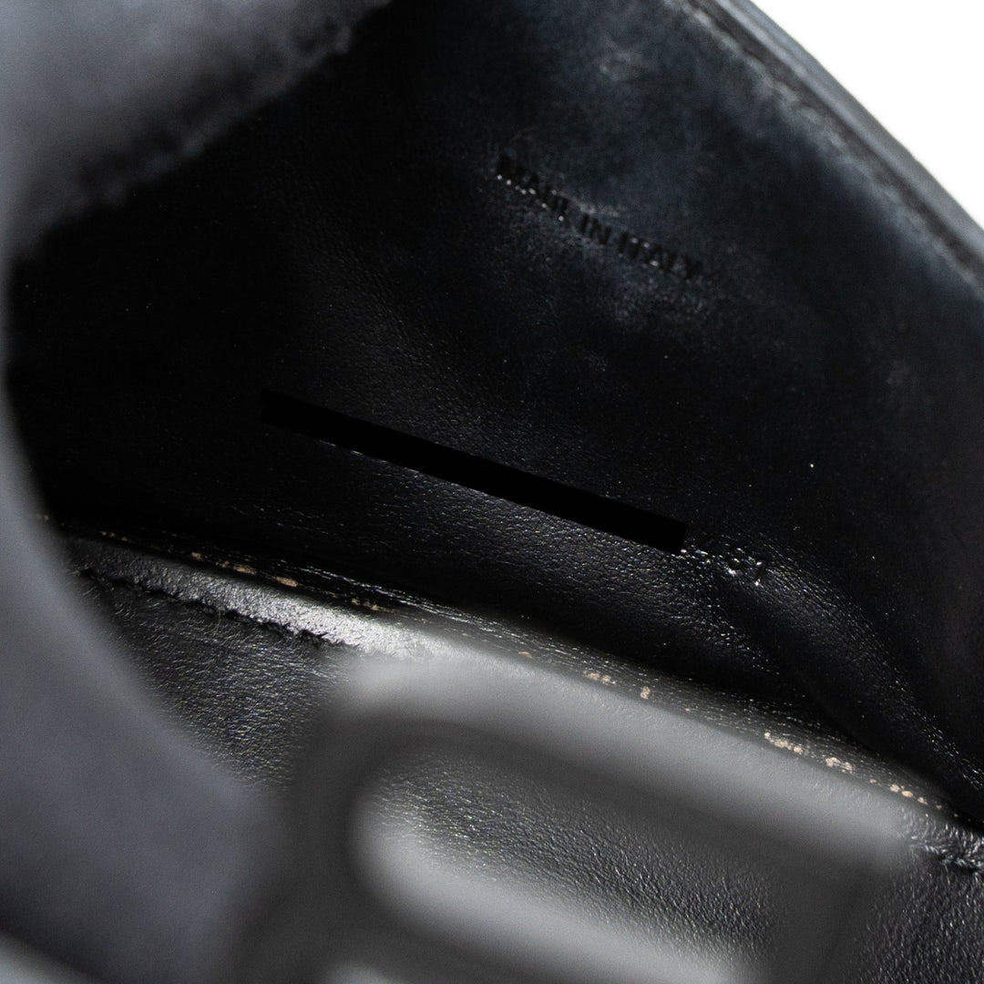 Top Quality Balenciaga Hourglass XS Croc-Embossed Calfskin So Black